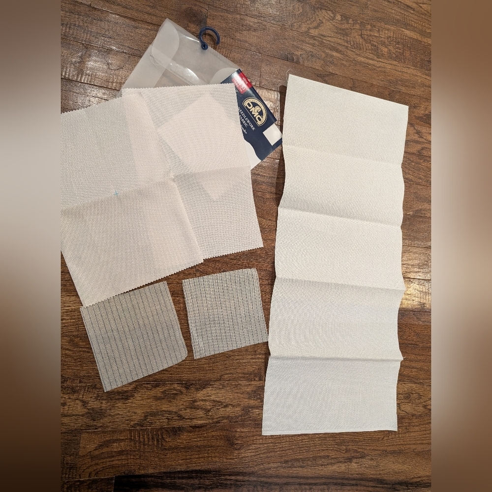 Aida Embroidery needlework fabric gold and silver weight bundle DMC + Others